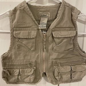 L.L.Bean Size-2T Tan fishing vest